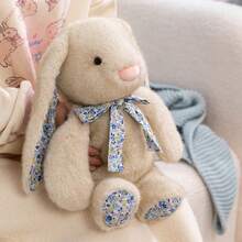 1个可爱毛绒兔子玩偶，花卉兔子玩偶吊坠，柔软填充兔子抱枕，儿童生日礼物，复活节装饰品 - 彩色 - 查看 5