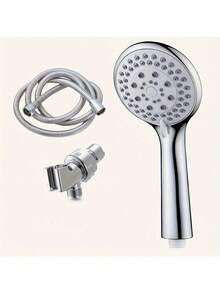 1 Set Handheld Adjustable High Pressure Shower Head With Bracket & Hose, Bathroom Shower Faucet, Bathroom Hardware, Bathroom Accessories, Enjoy Luxurious Bathing Experience - Square - View 11