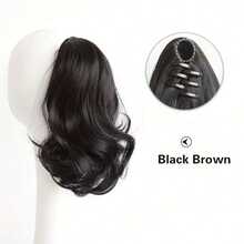 12 Inch Synthetic Wig With Ponytail Style, Medium Length Curly Hair With Headband, Women's Big Wave Wig - Multicolor - View 15