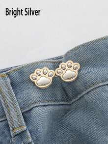 Cute Cat Paw Adjustable Belt Buckle, No Sewing Required, Fits Jeans, Skirts, Dresses, Women Fashion Accessory, Daily Wear - Multicolor - View 13