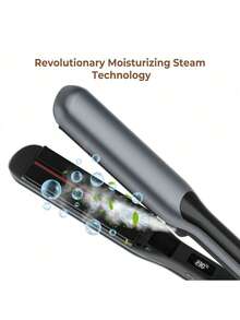 UKLISS 2-In-1 H2O Steam Straightener Curler - Salon-Grade Shine Moisturizing Tool For All Hair Types (110V-240V) - Black - View 6