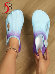 Scarpe da spiaggia da donna per guadi, calzini acquatici per sport acquatici a piedi nudi, adatti per vacanze al mare, campeggio, feste, nuoto, surf, rafting, fitness, yoga, allenamento in palestra - blu-viola - Visualizzare 5