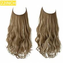 16英寸/22英寸无缝波浪卷发接发，隐形网状发片，一体式合成假发，增加发量，适合派对、节日、日常佩戴、美容院、角色扮演、婚礼、Y2K、洛丽塔、JK风格、细软发质、新手、所有肤色，新年礼物、情人节礼物 - 彩色 - 查看 12