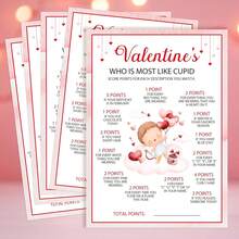 GOLRMC Valentines Game For Adults - 25 Pcs Galentine's Day Games Party Ice Breaker Game - Galentine's Bingo Games Party Favors -A02 - 最像丘比特 - 查看 2