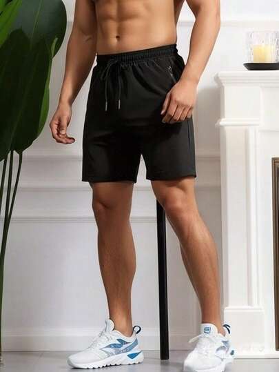 1pc Men's Outdoor Casual Sports Shorts, Summer Lightweight Quick-Dry Loose Fit Bermuda Shorts, Breathable Running Pants