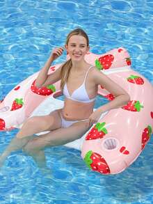 1pc Adult U-Shaped Inflatable Floating Chair, Unisex Swimming Pool Floats - Multicolor - View 3