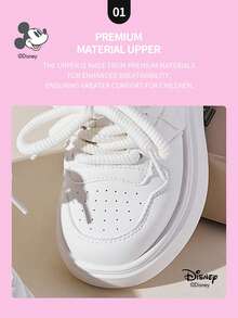 Disney 1 đôi giày thể thao trẻ em hợp tác cùng Mickey Mouse, thích hợp cho mặc hàng ngày, lễ hội, thể thao, hoạt động ngoài trời, thoải mái, chống trơn trượt, thoáng khí (Giày thể thao bé trai, giày trượt ván bé trai, giày thể thao trẻ em, giày thể thao bé gái, giày trượt ván bé gái) - trắng - Xem 3