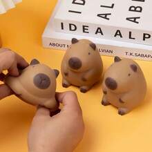 Cute Capybara Squishy Anti-Stress Toy - Soft And Stretchy, With Fun Stress Relief - 棕色 - 查看 7