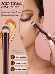 18PCS Makeup Tools Set Including:15PCS Makeup Brush Set+2PCS Makeup Sponges+1pc Circular Powder Puffs - Multicolor - View 9