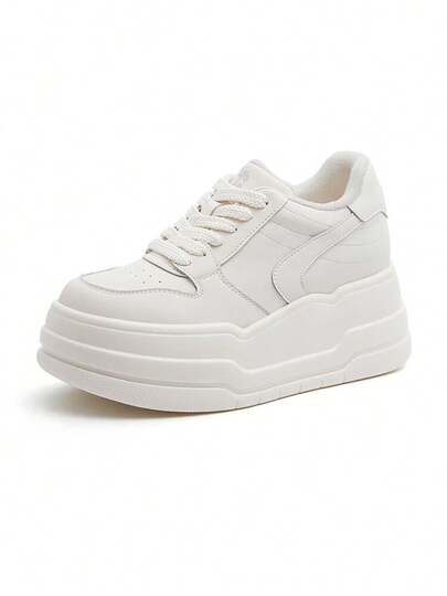 CAMEL CROWN Women's Outdoor Casual Board Shoes, Fashion Thick Bottom Inner Height Increasing Board Shoes Hundreds Of Casual Slip On Shoes Small White Shoes