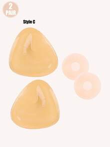 1双女士夏季三角V型隐形衬垫文胸，粘性塑形文胸，防止胸部外翻，提升小胸，隐形无痕文胸衬垫，适合海滩、度假、婚纱、正装、比基尼和泳装穿着。 - 彩色 - 查看 18