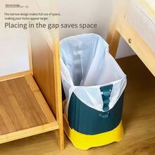 1pc Modern Expandable Trash Can, Adjustable Slim Garbage Bag Holder, Space-Saving Waste Bin For Kitchen, Bathroom & Office - Multicolor - View 5