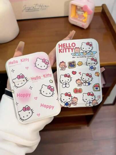 1pc Hello Kitty Portable Folding Makeup Mirror, Suitable For Dorm And Office Desktop, Compact And Convenient, Great Christmas Gift For Girls, Affordable Cosmetic And Small Gift