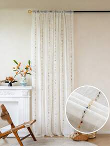2/36 buc Perdea din tul curcubeu minimalist elegantă și romantică, translucidă pentru balcon, fereastră, sufragerie, dormitor Decor de casă - alb - Vizualizare 1