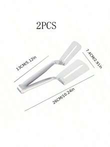 Stainless Steel Spatula Tongs, Multi-Functional Steak Barbecue Tool, Fish Spatula, Household Kitchen Bread Clip, Food Flipper Steak Tongs, Outdoor Picnic Pancake Clip, Pancake Spatula, Pizza Steak Tongs, Grilling Cooking Tools - Silver - View 12