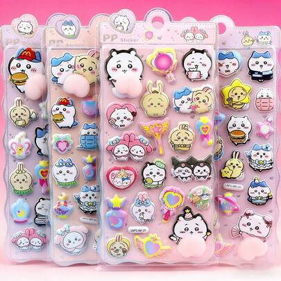 1pc Cartoon Cat 3D Sticker, Cute Cat Shaped Sticker For DIY Phone Case, Notebook, Crafts, Decoration, Holiday Gift, Party, Student Gift (Random Style)