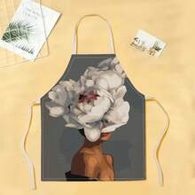 1pc Beautiful Woman Graphic Apron, Creative Funny Fashion Print Home Cleaning Apron, Easy To Wash Kitchen Cooking Apron, Innovative Home Apron - Multicolor - View 13