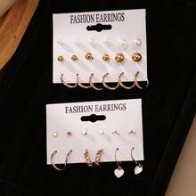 30件套金属珍珠U形心形耳钉 - XH92825467 - 查看 3