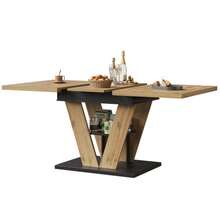Extendable Dining Table 110 (140) X 80 X 75 Cm, Kitchen Table Extendable Up To 140 Cm, Ideal For Kitchen And Living Room, Wood-Look Top.