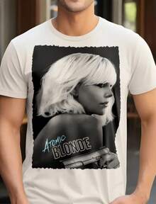 Atomic Blonde V7 Movie Poster Classic Movie Unisex T Shirt All Sizes S-5XL - 白色 - 查看 1
