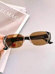 1副新款韩版小冰块造型时尚眼镜，方形镜框，显瘦，时尚高端 - 多 - 查看 1