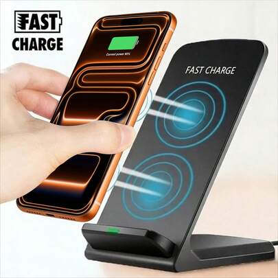15W Fast Wireless Charger,Wireless Charging Station Compatible With Samsung Galaxy S26/S25/S24/S23/S22/S21/S20/S10/S9/Note 20 Ultra/10/9 & Phone Wireless Charging Stand Compatible With IPhone 17/17 Air/17 Pro Max/16/15/14/13/12/11/XR/XS/8 Series