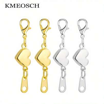 KMEOSCH Heart Magnetic Necklace Clasps And Closures For Jewelry Locking Magnetic Lobster Clasp Self-Aligning Heart Clasps Necklace Clasp For Jewelry Making Extender