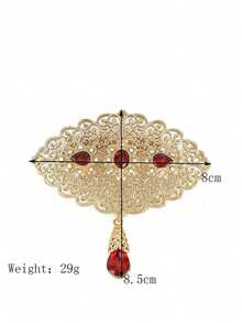 1pc Vintage Bride Lapel Pin Alloy Hollow Rhinestone Design Brooch, Moroccan Style Fashion Accessories Scarf Clips - Corsage - View 9