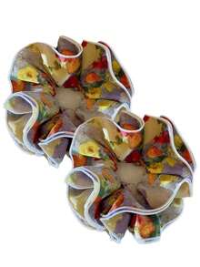 1pc Double Layer Tie Dye Print Pleated Scrunchie, Fashion Creative Daily Commute Hair Accessory - Multicolor - View 11