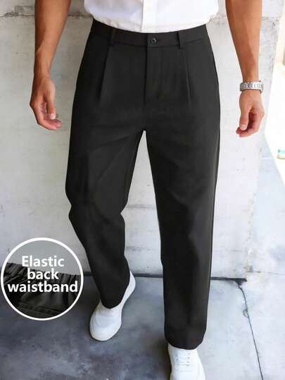 Men's Suit Pants, Business Lightweight Trousers, Men's Formal Pants, Straight Leg Casual Pants, Straight Solid Color Dress Pants
