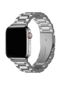 1条通用商务优雅银色不锈钢表带，适用于 38mm 40mm 41mm 42mm 44mm 45mm 46mm 49mm，奢华不锈钢表带，适用于 Series 11 SE3 10 9 8 7 6 5 4 3 2 1 Ultra3/2/1，时尚智能手表表带配件 - 銀色 - 查看 10