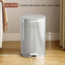 2pcs Set New Plastic Trash Can With Inner Liner - Lightweight, Luxury, Large Capacity Storage Box For Kitchen, Living Room, Bedroom, Bathroom, Office - Step Open Lid, Step Trash Can | Modern Garbage Bin | Smooth, Elegant, Bathroom Accessories, Room Decor - Multicolor - View 11