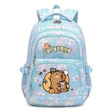 Capybara Cute Campus Backpack, Fashion Lightweight Travel Backpack, Ergonomic Design School Bag, Handbag, Casual Bag For Back To School Season,Large-Capacity Multi-Layer Pencil Case,Back To School Supplies Essentials Office Supplies Valentine's Day Gifts - Multicolor - View 15