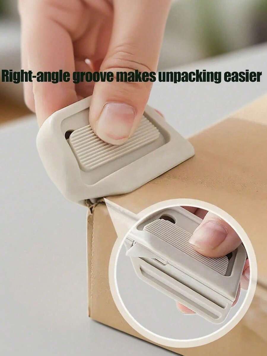 1pc Portable Automatic Retractable Multi-Functional Utility Knife, Small Specialized Knife For Opening Courier Packages, With Magnetic Courier Package Opener, Automatic Retraction, Magnetic Refrigerator Hook For Convenient Parcel, Letter And Envelope Handling - Multicolor - View 1