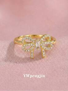 3pcs Elegant Fashion Gold Bowknot Rings, Suitable For Daily Wear, Accessories For All Seasons, Great Gift Item