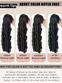 20 Inch Deep Wave Curly Ponytail Wig With Drawstring Clip, Made Of Heat-Resistant Synthetic Fiber, Suitable For Women To Wear On Christmas, Halloween Parties And Daily Occasions - Multicolor - View 6