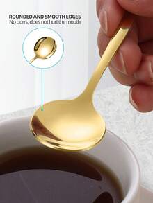 2/4/6/12/24pcs Stainless Steel Coffee/Dessert Spoon Sets, Suitable For Afternoon Tea At Home, School Supplies - Silver - View 6