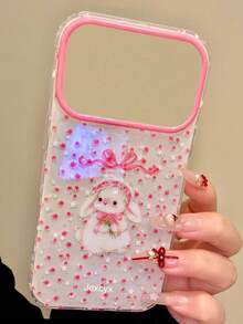 Stylish Cute Ditsy Floral Rabbit Bow Phone Case Compatible With IPhone 17Pro Max 17Pro 17 17Air 16Pro Max 16Pro 16 16Plus 15Pro Max 15Pro 13Pro Max 14 Pro 12Pro Max 15 14 13 12 11 Creativity Star Phone Cover - Rabbit Floral Print - View 4