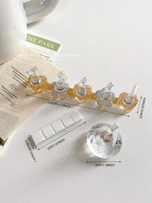 3D Resin Acrylic Tie Dye Jelly Color Glitter Sequin Star Heart Arranged Base With 5pcs Aurora Colorful Nail Art Display Stand, Japanese Nail Art DIY Tools & Photography Props - Multicolor - View 86