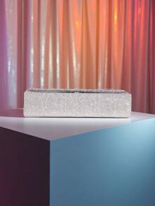 Textured Glitter Clutch Bag With Removable Crossbody Strap For Dinner, Wedding, Metallic Gold, Scratch Resistant, Perfect For Parties, Can Be Used As A Clutch Or Crossbody Bag, A Party Accessory. - Aleatório - 查看 10