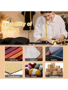 电动布料剪刀 - 轻松精准地裁剪衣物、纸板、地毯、人造革和纺织品 - 多功能手持式电动工艺工具，是汽车美容、缝纫、返校季、家居、厨房和家居装饰的理想之选。母亲节、父亲节的绝佳礼物。 - 彩色 - 查看 3