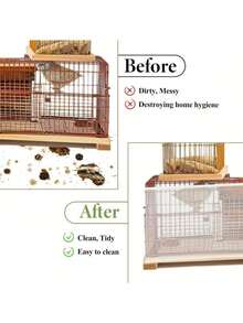 Durable Polyester Mesh Bird Cage Cover - Suitable For Parrots, Cockatoos And Other Birds - Dust-Proof And Transparent, With Elastic Cords And Clips - Fits Various Cage Sizes - White - View 5