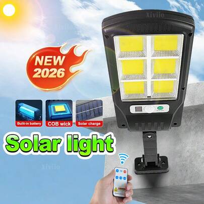 Helt ny soldriven LED-utomhuslampa med 3 lägen rörelsesensor, vattentät IP65 soldriven trädgårdslampa, lämplig för lantgator, garage, gårdar, utomhusvägglampor