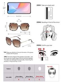 Leopard Print Retro Square Metal Arm Sunglasses, Classic Fashion Eyewear For Outdoor Travel Beach Vacation Casual Wear, Summer UV Protection Driving Glasses - Multicolor - View 4