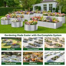 Odwmwhuh  3 Pack Raised Beds For Gardening Corrugated Galvanized Steel Raised Garden Bed Outdoor Metal Above Ground Garden Bed For Vegetables And Flowers-36x18Inch - Silver - View 7