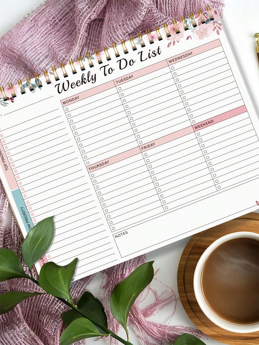 Trees Weekly Planner Notepad, Strong Backing Weekly Planning Notebook With Daily Sections, To-Do List, Habit Tracker & Productivity, Office Desk Accessories - A4 - View 1