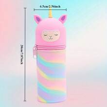 Super Cute Unicorn Themed Silicone Pencil Case, Large Capacity With Retractable Design And Zipper Closure, Suitable For Storing Stationery, Cosmetics, Lipstick And More - Multiple Styles - View 3
