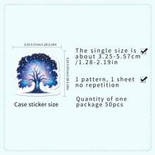 TOOUEE 50pcs Tree Of Life Theme Stickers, No Repeated Colourful Designed Waterproof Vinyl Decals For Laptop, Water Bottles, Phone, Scrapbooking, Luggage -Creative Decoration Stickers Durable Party Favors, New Year, Valentine's Day, Birthday Decorations - Multicolor - View 3