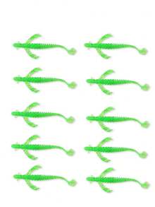 GOTURE 10个装 Luya 钓鱼饵，软仿真小飞鱼软饵 - TPE 防咬防撕裂，适用于海钓/淡水钓（鲈鱼/鳟鱼/梭鱼） - 彩色 - 查看 11