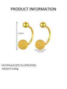 1pc S925 Sterling Silver Flower U-Shaped Round Ball Threaded Nose Stud, Fashionable & Creative, & Sexy, Also A Great Gift Choice - Single Nose Stud - View 5